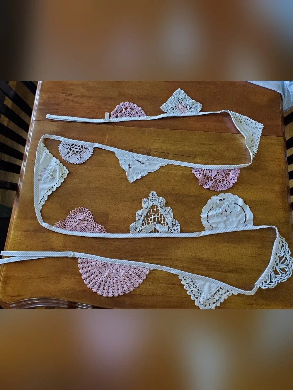 Vintage Crochet Bunting Garland - Aubergine, Gray